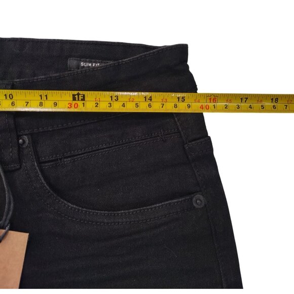 Kenneth Cole New York Slim Fit Mens Black Denim Jeans Straight Leg Cotton 30x32. - Picture 7 of 8